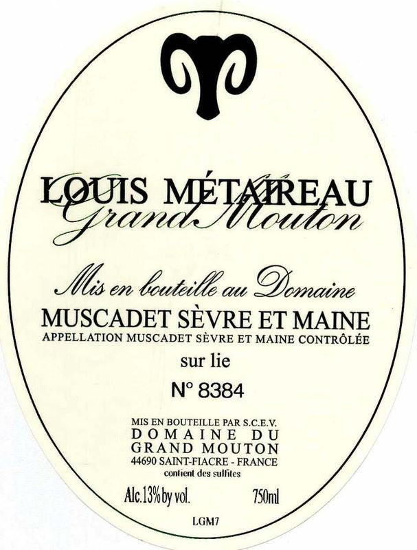 Louis Metaireau Muscadet Sevre-et-Maine Sur lie &