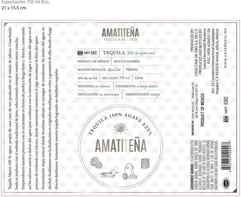 Amatitena Tequila Blanco