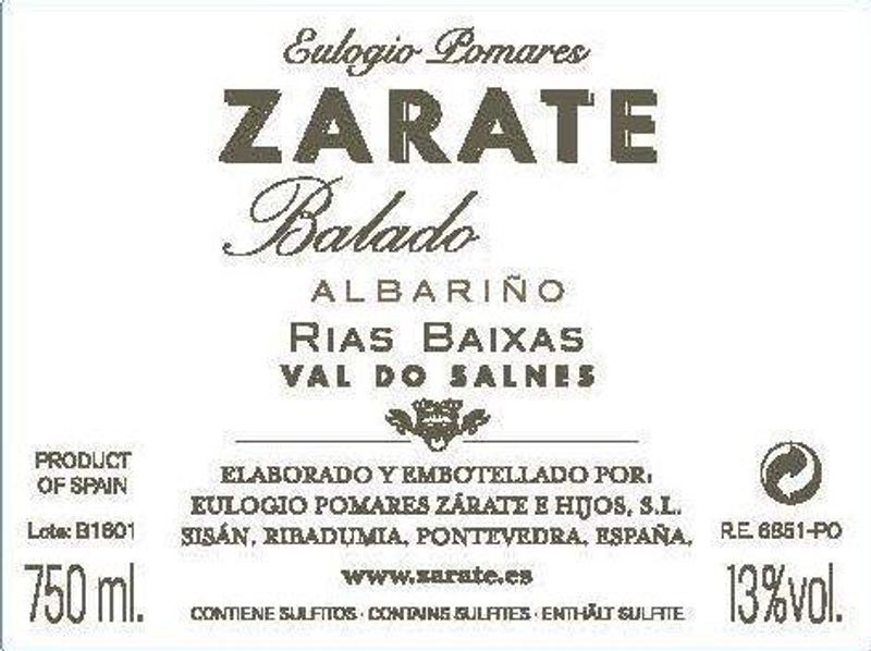 Zarate Rias Baixas Albarino 2023