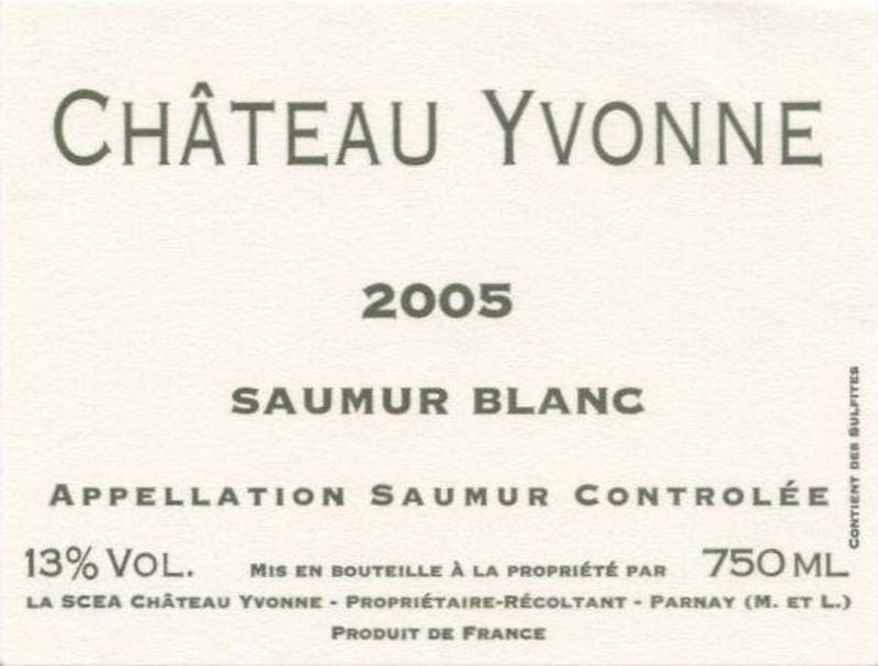 Chateau Yvonne Saumur Blanc 2022