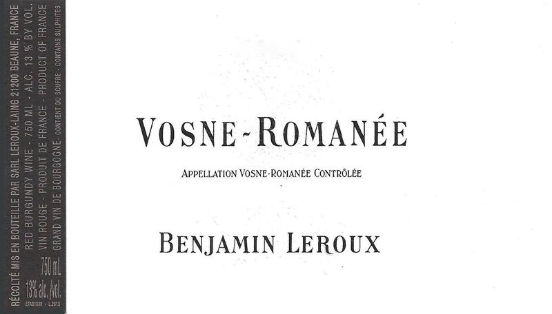 Benjamin Leroux Vosne Romanee 2022