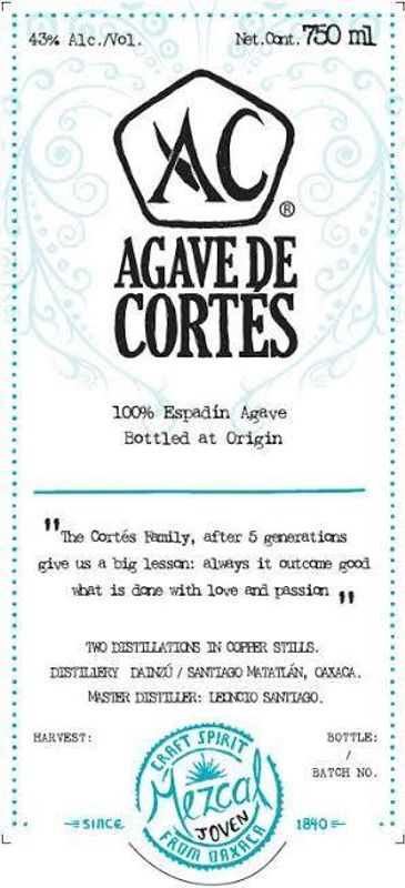 Agave de Cortes Joven Mezcal