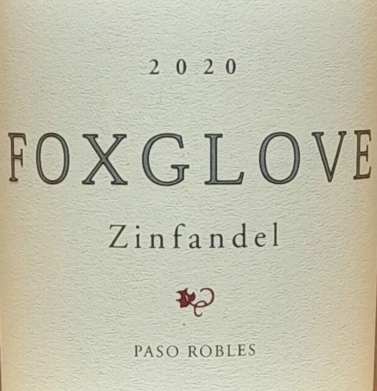 Foxglove Zinfandel Paso Robles 2020